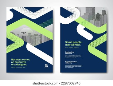 Template vector design for Brochure, AnnualReport, Magazine, Poster, Corporate Presentation, Portfolio, Flyer, infographic, layout modern with blue color size A4, Front and back, Easy to use and edit.