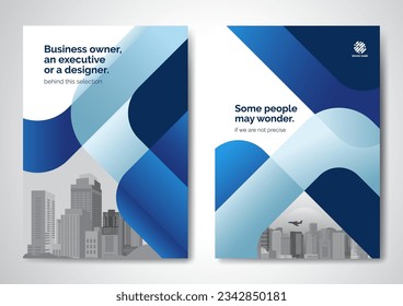 Template vector design for Brochure, AnnualReport, Magazine, Poster, Corporate Presentation, Portfolio, Flyer, infographic, layout modern with blue color size A4, Front and back, Easy to use and edit.