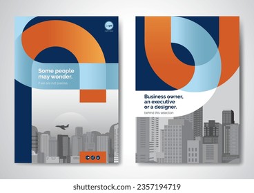 Template vector design for Brochure, AnnualReport, Magazine, Poster, Corporate Presentation, Portfolio, Flyer, infographic, layout modern with blue color size A4, Front and back, Easy to use and edit.