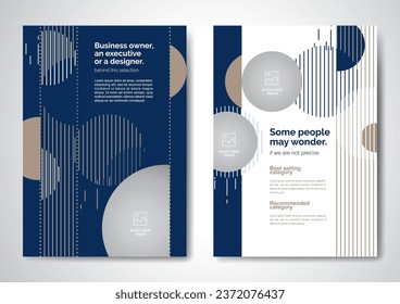 Template vector design for Brochure, AnnualReport, Magazine, Poster, Corporate Presentation, Portfolio, Flyer, infographic, layout modern with blue color size A4, Front and back, Easy to use and edit.