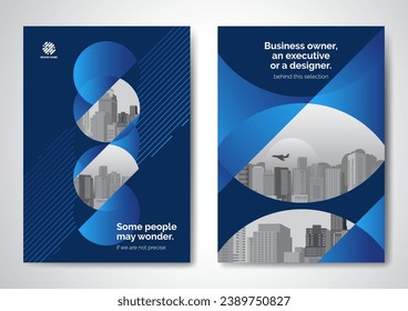 Template vector design for Brochure, AnnualReport, Magazine, Poster, Corporate Presentation, Portfolio, Flyer, infographic, layout modern with blue color size A4, Front and back, Easy to use and edit.