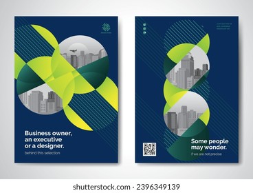 Template vector design for Brochure, AnnualReport, Magazine, Poster, Corporate Presentation, Portfolio, Flyer, infographic, layout modern with Green color size A4, Front and back, Easy to use.