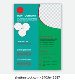 Template vector design for Brochure, AnnualReport, Magazine, Poster, Corporate Presentation, Portfolio, Flyer, infographic, layout modern with blue co