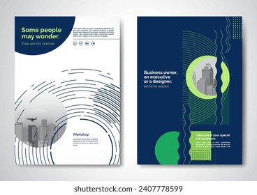 Template vector design for Brochure, AnnualReport, Magazine, Poster, Corporate Presentation, Portfolio, Flyer, infographic, layout modern with blue color size A4, Front and back, Easy to use and edit.