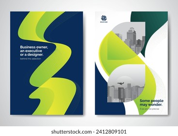 Template vector design for Brochure, AnnualReport, Magazine, Poster, Corporate Presentation, Portfolio, Flyer, infographic, layout modern with Green color size A4, Front and back, Easy to use.