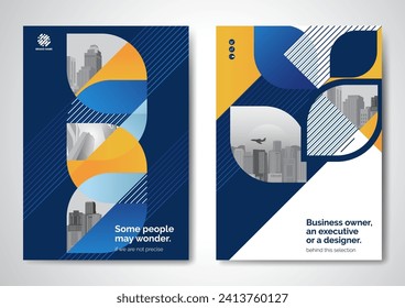 Template vector design for Brochure, AnnualReport, Magazine, Poster, Corporate Presentation, Portfolio, Flyer, infographic, layout modern with blue color size A4, Front and back, Easy to use and edit.