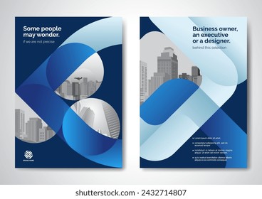 Template vector design for Brochure, AnnualReport, Magazine, Poster, Corporate Presentation, Portfolio, Flyer, infographic, layout modern with blue color size A4, Front and back, Easy to use and edit.