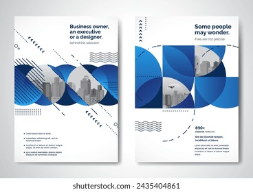 Template vector design for Brochure, AnnualReport, Magazine, Poster, Corporate Presentation, Portfolio, Flyer, infographic, layout modern with blue color size A4, Front and back, Easy to use and edit.