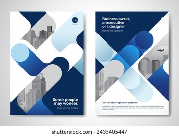 Template vector design for Brochure, AnnualReport, Magazine, Poster, Corporate Presentation, Portfolio, Flyer, infographic, layout modern with blue color size A4, Front and back, Easy to use and edit.