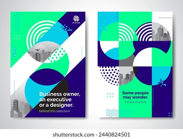 Template vector design for Brochure, AnnualReport, Magazine, Poster, Corporate Presentation, Portfolio, Flyer, infographic, layout modern with blue color size A4, Front and back, Easy to use and edit.