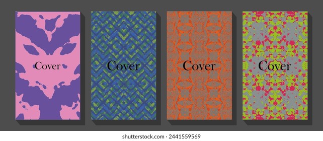 Template vector design for Brochure, AnnualReport, Magazine, Poster. Trendy covers set. Cool abstract and floral design.