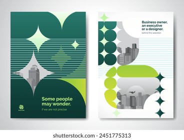 Template vector design for Brochure, AnnualReport, Magazine, Poster, Corporate Presentation, Portfolio, Flyer, infographic, layout modern with Green color size A4, Front and back, Easy to use.