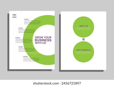 Template vector design for Brochure, AnnualReport, Magazine, Poster, Corporate Presentation, Portfolio, Flyer, infographic, Front and back, Easy to use and edi