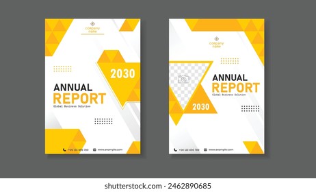 Template vector design for Brochure, AnnualReport, Magazine, Poster, Corporate Presentation, Portfolio, Flyer, infographic, layout modern with Orange color size A4, Front and back, Easy to use.