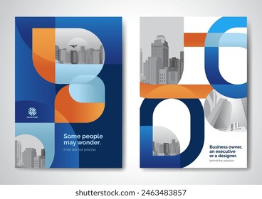 Template vector design for Brochure, AnnualReport, Magazine, Poster, Corporate Presentation, Portfolio, Flyer, infographic, layout modern with blue color size A4, Front and back, Easy to use and edit.