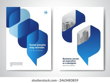 Template vector design for Brochure, AnnualReport, Magazine, Poster, Corporate Presentation, Portfolio, Flyer, infographic, layout modern with blue color size A4, Front and back, Easy to use and edit.