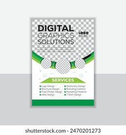 Vorlage Vektorgrafik Design für Broschüre, Jahresbericht, Magazin, Poster, Corporate Sound Präsentation, Portfolio, Flyer, Infografik, Layout modern mit Blaufarbengröße A4, Vorder- und Rückseite, einfach zu bedienen und zu bearbeiten.