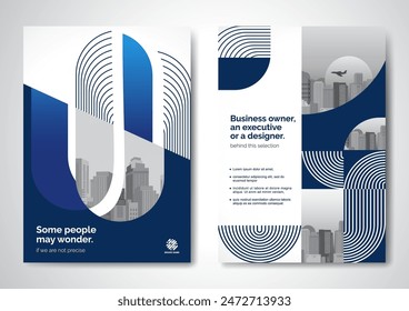 Template vector design for Brochure, AnnualReport, Magazine, Poster, Corporate Presentation, Portfolio, Flyer, infographic, layout modern with blue color size A4, Front and back, Easy to use and edit.