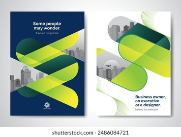 Diseño de Vector de Plantilla para Folleto, Informe Anual, Revista, Cartel, Presentación Corporativa, Cartera, Folleto, infografía, diseño moderno con color verde tamaño A4, Frente y espalda, Fácil de usar.