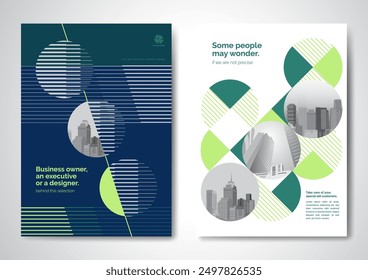 Template vector design for Brochure, AnnualReport, Magazine, Poster, Corporate Presentation, Portfolio, Flyer, infographic, layout modern with Green color size A4, Front and back, Easy to use.