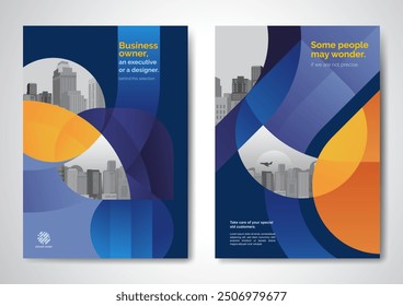 Template vector design for Brochure, AnnualReport, Magazine, Poster, Corporate Presentation, Portfolio, Flyer, infographic, layout modern with blue color size A4, Front and back, Easy to use and edit.