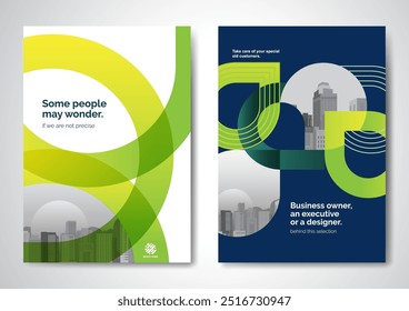 Template vector design for Brochure, AnnualReport, Magazine, Poster, Corporate Presentation, Portfolio, Flyer, infographic, layout modern with Green color size A4, Front and back, Easy to use.