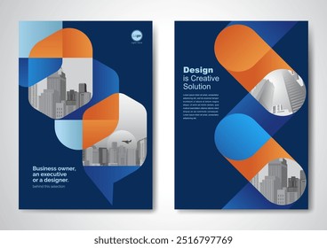 Diseño de Vector de Plantilla para folleto, informe anual, revista, póster, presentación Corporativa, Cartera, volante, infografía, diseño moderno con tamaño de color azul A4, frontal y posterior, fácil de usar y editar.