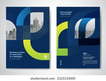 Template vector design for Brochure, AnnualReport, Magazine, Poster, Corporate Presentation, Portfolio, Flyer, infographic, layout modern with blue color size A4, Front and back, Easy to use and edit.