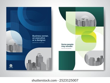 Diseño de Vector de Plantilla para folleto, informe anual, revista, póster, presentación Corporativa, Cartera, volante, infografía, diseño moderno con tamaño de color azul A4, frontal y posterior, fácil de usar y editar.