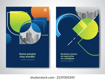 Diseño de Vector de Plantilla para folleto, informe anual, revista, póster, presentación Corporativa, Cartera, volante, infografía, diseño moderno con tamaño de color azul A4, frontal y posterior, fácil de usar y editar.