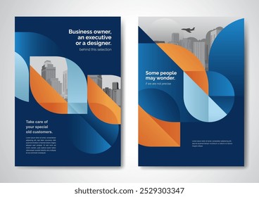 Template vector design for Brochure, AnnualReport, Magazine, Poster, Corporate Presentation, Portfolio, Flyer, infographic, layout modern with blue color size A4, Front and back, Easy to use and edit.