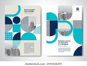 Template vector design for Brochure, AnnualReport, Magazine, Poster, Corporate Presentation, Portfolio, Flyer, infographic, layout modern with blue color size A4, Front and back, Easy to use and edit.