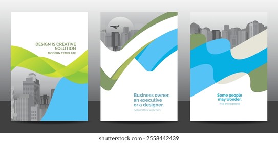 Template vector design for Brochure, AnnualReport, Corporate Presentation, Portfolio, Flyer, layout modern, posters set with grapient shape patterns. Eps10