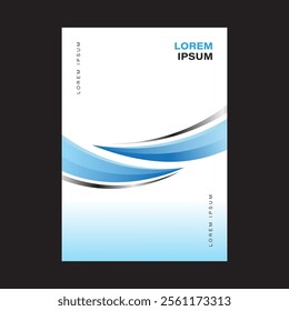 Template vector design for Brochure, AnnualReport, Magazine, Poster, Corporate Presentation, Portfolio, Flyer, infographic, layout modern with blue color size A4, Front and back, Easy to use and edit.