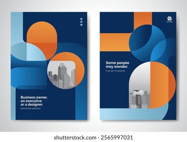 Template vector design for Brochure, AnnualReport, Magazine, Poster, Corporate Presentation, Portfolio, Flyer, infographic, layout modern with blue color size A4, Front and back, Easy to use and edit.