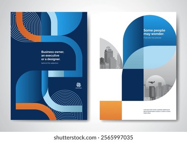 Template vector design for Brochure, AnnualReport, Magazine, Poster, Corporate Presentation, Portfolio, Flyer, infographic, layout modern with blue color size A4, Front and back, Easy to use and edit.