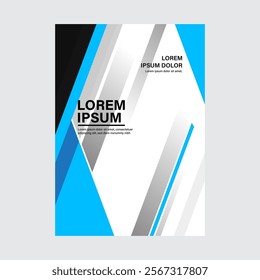Template vector design for Brochure, AnnualReport, Magazine, Poster, Corporate Presentation, Portfolio, Flyer, infographic, layout modern with blue color size A4, Front and back, Easy to use and edit.