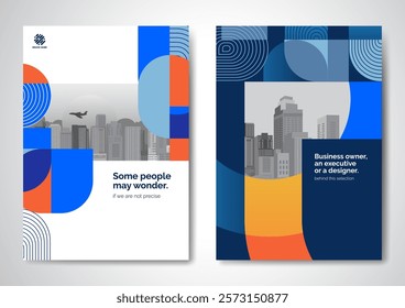 Template vector design for Brochure, AnnualReport, Magazine, Poster, Corporate Presentation, Portfolio, Flyer, infographic, layout modern with blue color size A4, Front and back, Easy to use and edit.