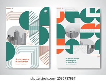 Template vector design for Brochure, AnnualReport, Magazine, Poster, Corporate Presentation, Portfolio, Flyer, infographic, layout modern with Green color size A4, Front and back, Easy to use.