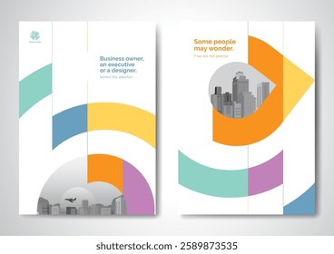 Template vector design for Brochure, AnnualReport, Magazine, Poster, Corporate Presentation, Portfolio, Flyer, infographic, layout modern with colorful size A4, Front and back, Easy to use.