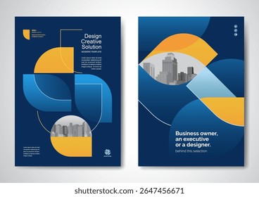 Template vector design for Brochure, AnnualReport, Magazine, Poster, Corporate Presentation, Portfolio, Flyer, infographic, layout modern with blue color size A4, Front and back, Easy to use and edit.