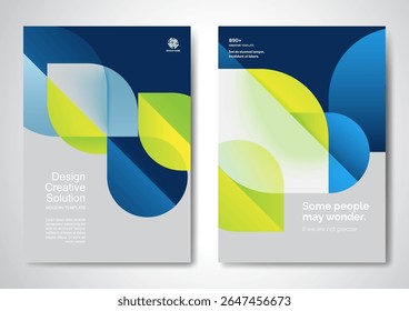 Template vector design for Brochure, AnnualReport, Magazine, Poster, Corporate Presentation, Portfolio, Flyer, infographic, layout modern with blue color size A4, Front and back, Easy to use and edit.