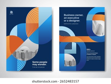 Template vector design for Brochure, AnnualReport, Magazine, Poster, Corporate Presentation, Portfolio, Flyer, infographic, layout modern with blue color size A4, Front and back, Easy to use and edit.