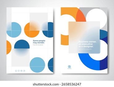 Template vector design for Brochure, AnnualReport, Magazine, Poster, Corporate Presentation, Portfolio, Flyer, infographic, layout modern with blue color size A4, Front and back, Easy to use and edit.