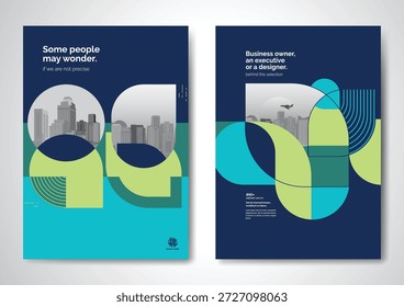 Diseño de Vector de Plantilla para folleto, informe anual, revista, póster, presentación Corporativa, Cartera, volante, infografía, diseño moderno con tamaño de color azul A4, frontal y posterior, fácil de usar y editar.