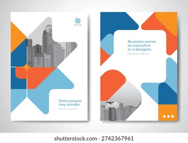 Template vector design for Brochure, AnnualReport, Magazine, Poster, Corporate Presentation, Portfolio, Flyer, infographic, layout modern with blue color size A4, Front and back, Easy to use and edit.