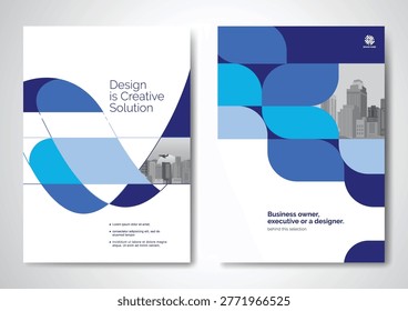 Template vector design for Brochure, AnnualReport, Magazine, Poster, Corporate Presentation, Portfolio, Flyer, infographic, layout modern with blue color size A4, Front and back, Easy to use and edit.
