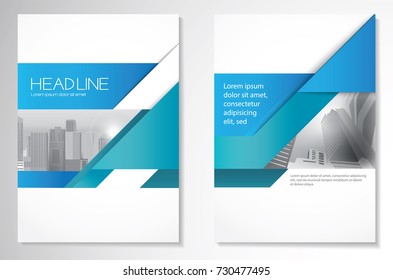 Template vector design for Brochure, AnnualReport, Magazine, Poster, Corporate Presentation, Portfolio, Flyer, infographic, layout modern with blue color size A4, Front and back, Easy to use and edit.