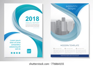 Template vector design for Brochure, AnnualReport, Magazine, Poster, Corporate Presentation, Portfolio, Flyer, infographic, layout modern with blue color size A4, Front and back, Easy to use and edit.