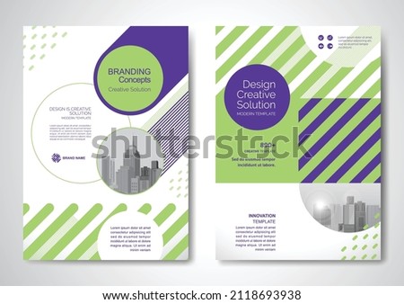 Template vector design for Brochure, AnnualReport, Magazine, Poster, Corporate Presentation, Portfolio, Flyer, infographic, layout modern with blue color size A4, Front and back, Easy to use and edit.